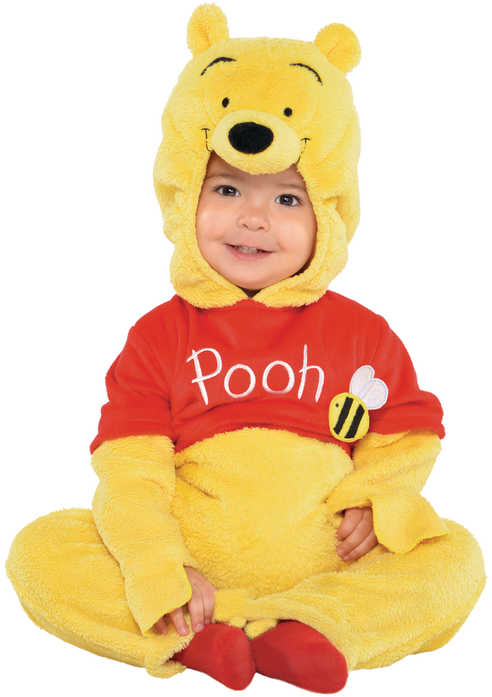 Infant Disney Winnie the Pooh Yellow/Red Plush Jumpsuit Halloween Costume, Assorted Sizes